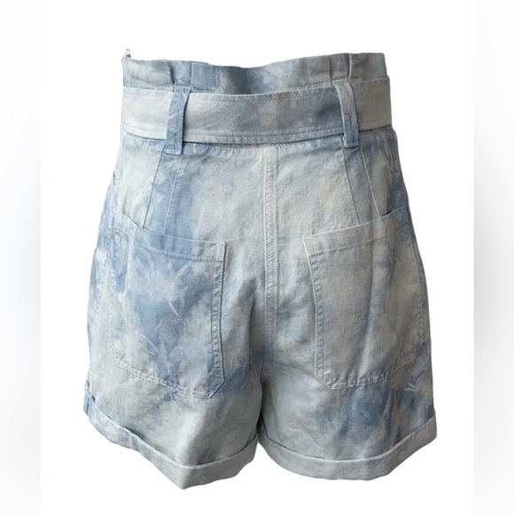 A.L.C. Blue Tie-Dye High Waist Shorts - Picture 3 of 10